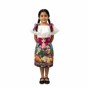 Traditional Mexican Embroidered Floral Dress Set – Handmade Two-Piece Size 4